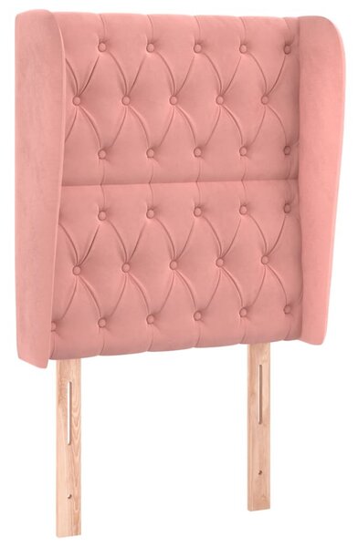 Testiera ad Orecchio Rosa 83x23x118/128 cm in Velluto