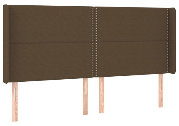 Testiera ad Orecchio Marrone Scuro 203x16x118/128 cm in Tessuto
