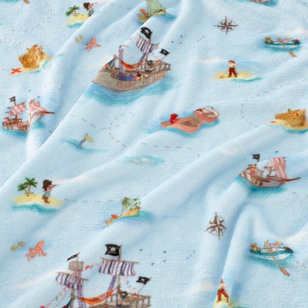 Coperta per bambini blu in micropile 150x200 cm Pirates – Belle & Boo