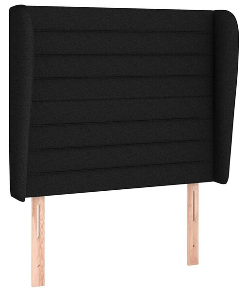 Testiera ad Orecchio Nera 93x23x118/128 cm in Tessuto