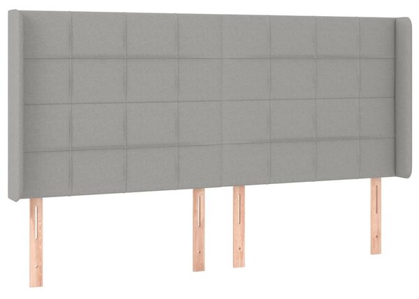 Testiera ad Orecchio Grigio Chiaro 163x16x118/128 cm in Tessuto
