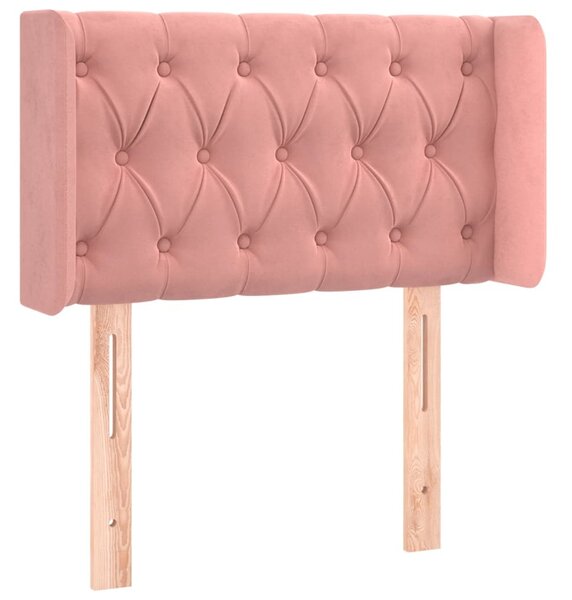 Testiera ad Orecchio Rosa 83x16x78/88 cm in Velluto