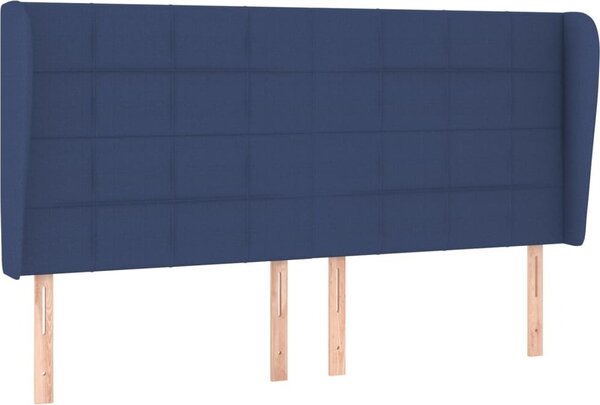 Testiera ad Orecchio Blu 163x23x118/128 cm in Tessuto