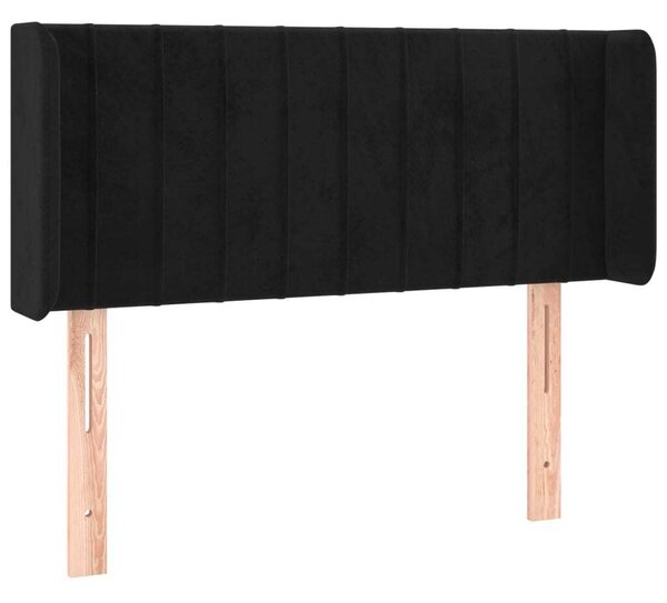 Testiera ad Orecchio Nera 83x16x78/88 cm in Velluto