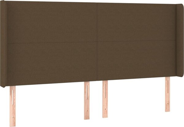Testiera ad Orecchio Marrone Scuro 163x16x118/128 cm in Tessuto
