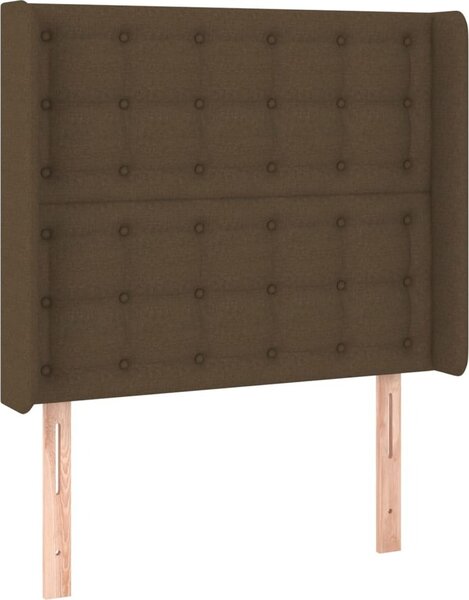 Testiera ad Orecchio Marrone Scuro 93x16x118/128 cm in Tessuto