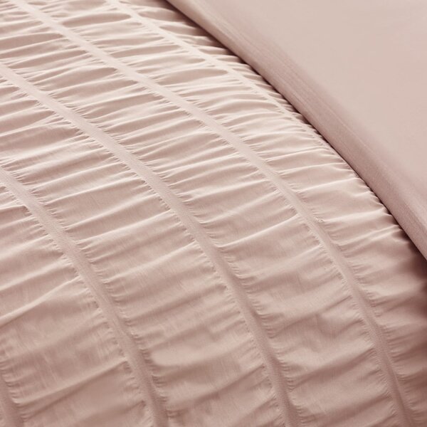 Biancheria da letto rosa in crêpe per letto singolo 135x200 cm Seersucker Frill – Catherine Lansfield