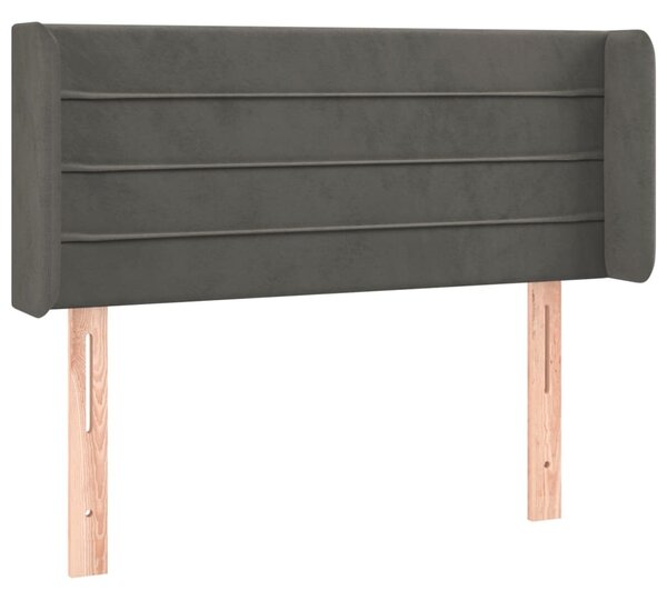 Testiera ad Orecchio Grigio Scuro 103x16x78/88 cm in Velluto