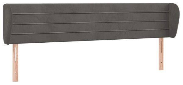 Testiera ad Orecchio Grigio Scuro 203x23x78/88 cm in Velluto