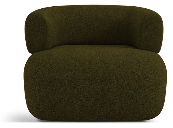 Poltrona in tessuto bouclé verde Jenny - Micadoni Home