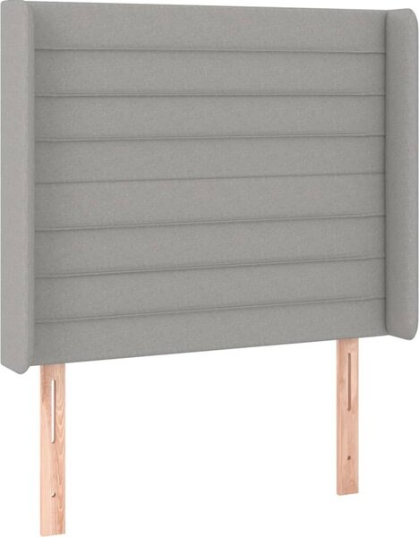 Testiera ad Orecchio Grigio Chiaro 83x16x118/128 cm in Tessuto