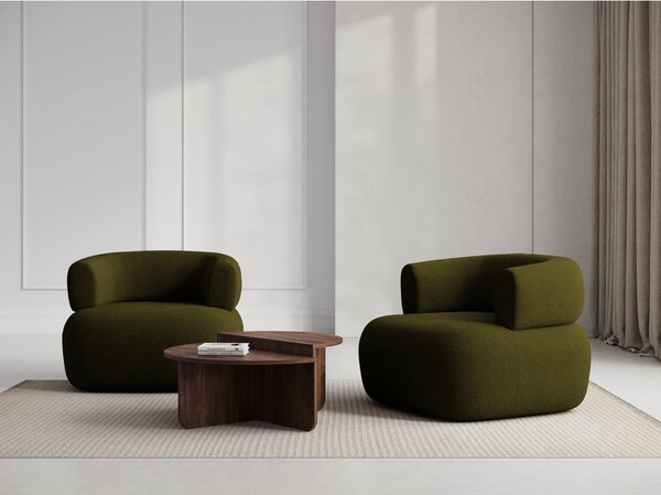 Poltrona in tessuto bouclé verde Jenny - Micadoni Home