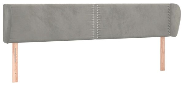 Testiera ad Orecchio Grigio Chiaro 203x23x78/88 cm in Velluto