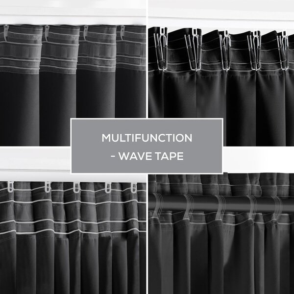 Tenda parzialmente oscurante nera 140x245 cm Kierra – Restilo