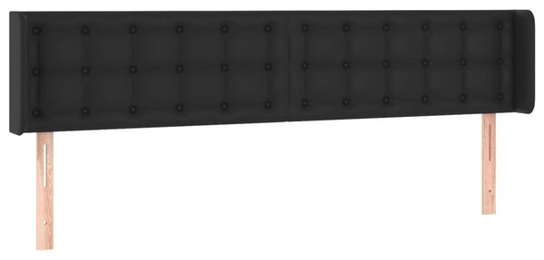 Testiera ad Orecchio Nera 183x16x78/88 cm in Pelle finta
