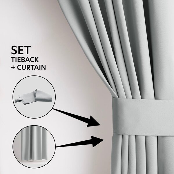 Tenda parzialmente oscurante grigio chiaro 140x270 cm Kierra – Restilo