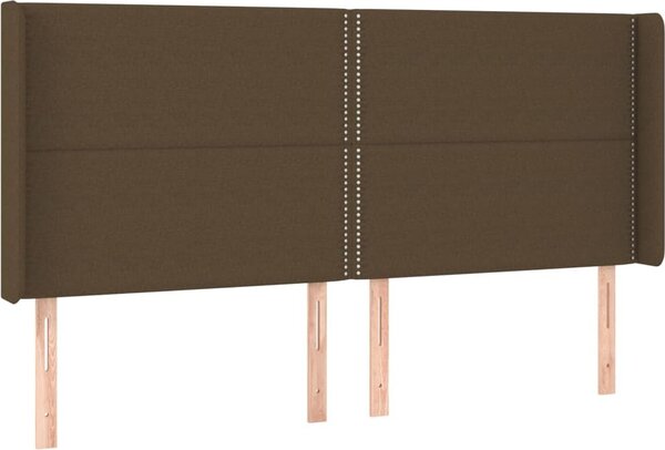 Testiera ad Orecchio Marrone Scuro 183x16x118/128 cm in Tessuto