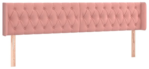 Testiera ad Orecchio Rosa 183x16x78/88 cm in Velluto