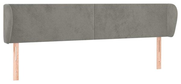 Testiera ad Orecchio Grigio Chiaro 183x23x78/88 cm in Velluto