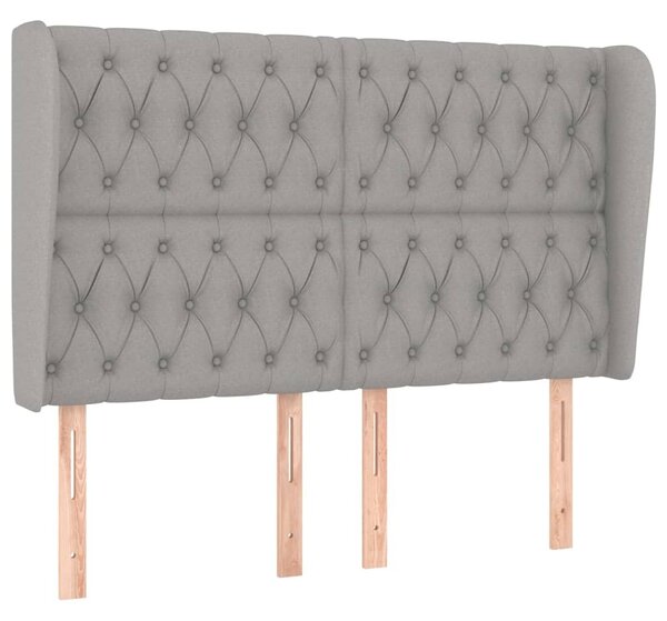 Testiera ad Orecchio Grigio Chiaro 163x23x118/128 cm in Tessuto
