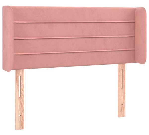 Testiera ad Orecchio Rosa 103x16x78/88 cm in Velluto