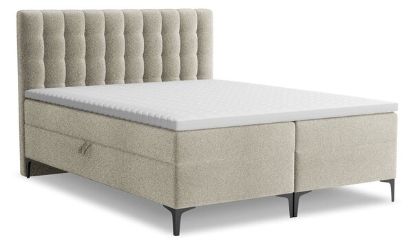 Letto boxspring grigio tortora con contenitore 180x200 cm Puhala – Makamii