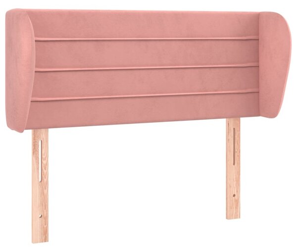 Testiera ad Orecchio Rosa 103x23x78/88 cm in Velluto