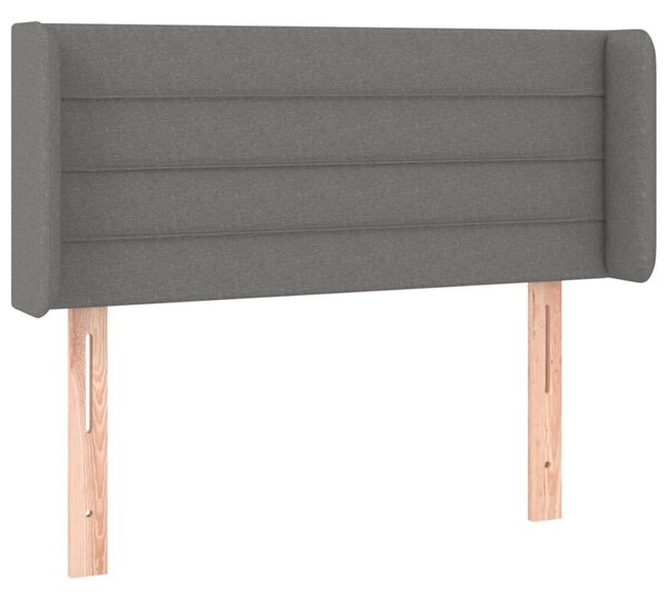Testiera ad Orecchio Grigio Scuro 83x16x78/88 cm in Tessuto