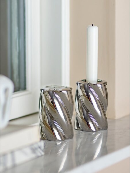 Portacandele in set in gres 2 pz Silvia – Bloomingville