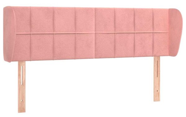 Testiera ad Orecchio Rosa 147x23x78/88 cm in Velluto