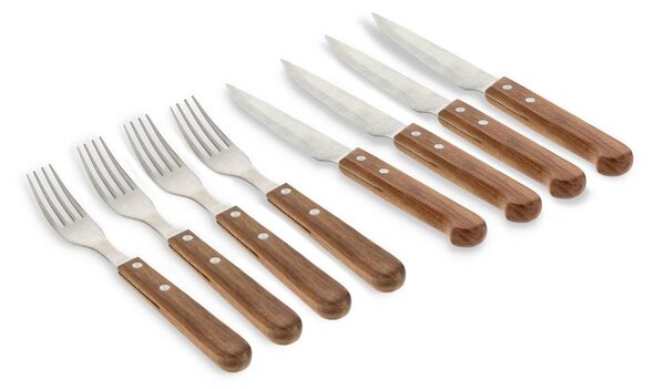Set di coltelli da carne argentati/di colore naturale in acciaio inox 8 pz – Holm