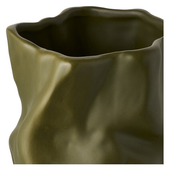 Vaso verde in ceramica (altezza totale 25,5 cm) Lika – House Nordic