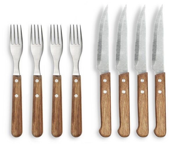 Set di coltelli da carne argentati/di colore naturale in acciaio inox 8 pz – Holm