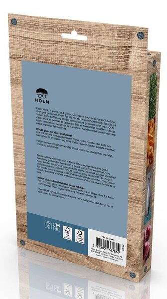 Set di coltelli da carne argentati/di colore naturale in acciaio inox 8 pz – Holm