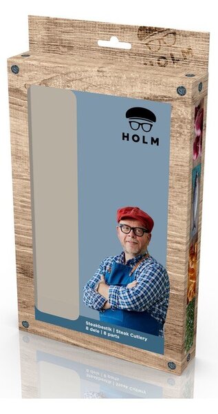 Set di coltelli da carne argentati/di colore naturale in acciaio inox 8 pz – Holm