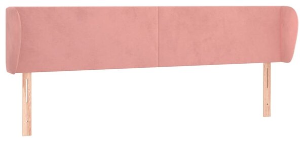 Testiera ad Orecchio Rosa 163x23x78/88 cm in Velluto