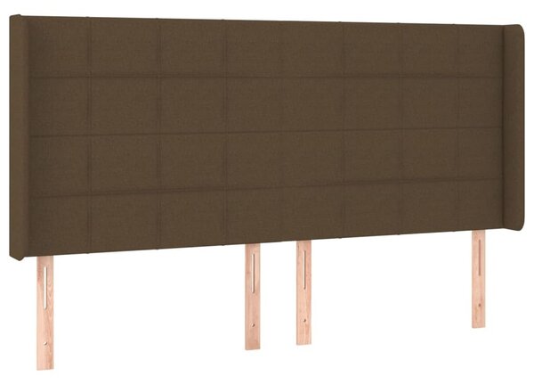 Testiera ad Orecchio Marrone Scuro 203x16x118/128 cm in Tessuto
