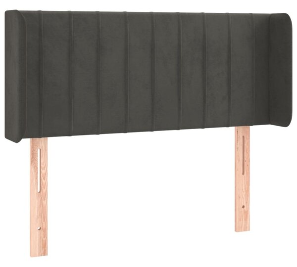 Testiera ad Orecchio Grigio Scuro 103x16x78/88 cm in Velluto