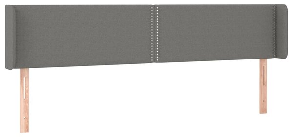 Testiera ad Orecchio Grigio Scuro 183x16x78/88 cm in Tessuto