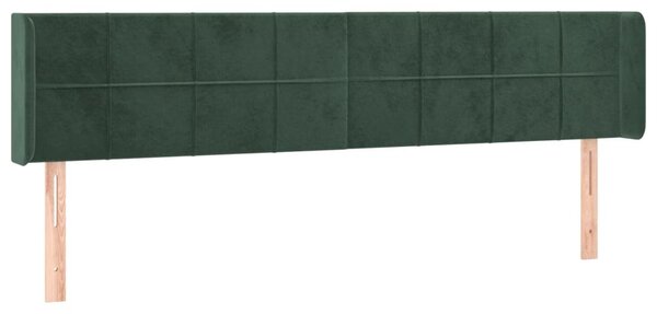 Testiera ad Orecchio Verde Scuro 163x16x78/88 cm in Velluto