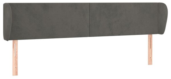 Testiera ad Orecchio Grigio Scuro 163x23x78/88 cm in Velluto