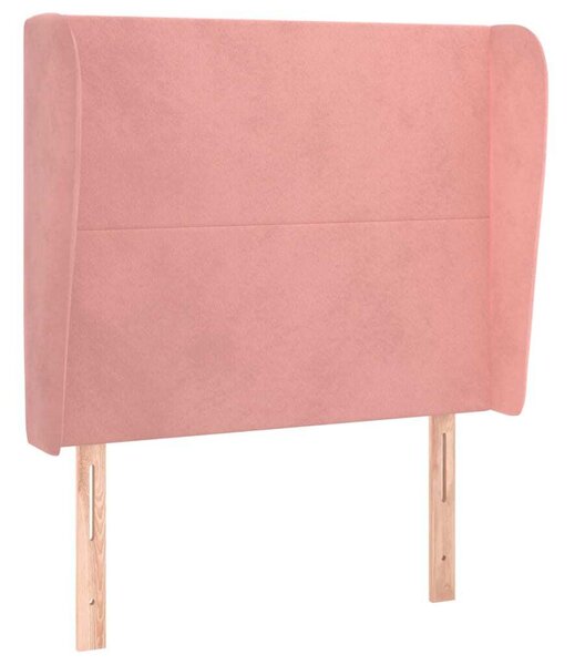 Testiera ad Orecchio Rosa 83x23x118/128 cm in Velluto