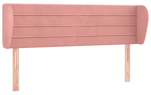 Testiera ad Orecchio Rosa 147x23x78/88 cm in Velluto