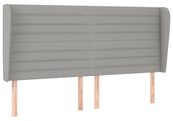 Testiera ad Orecchio Grigio Chiaro 183x23x118/128 cm in Tessuto