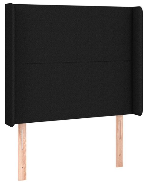Testiera ad Orecchio Nera 103x16x118/128 cm in Tessuto