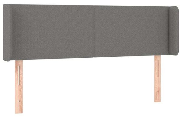 Testiera ad Orecchio Grigio Scuro 147x16x78/88 cm in Tessuto