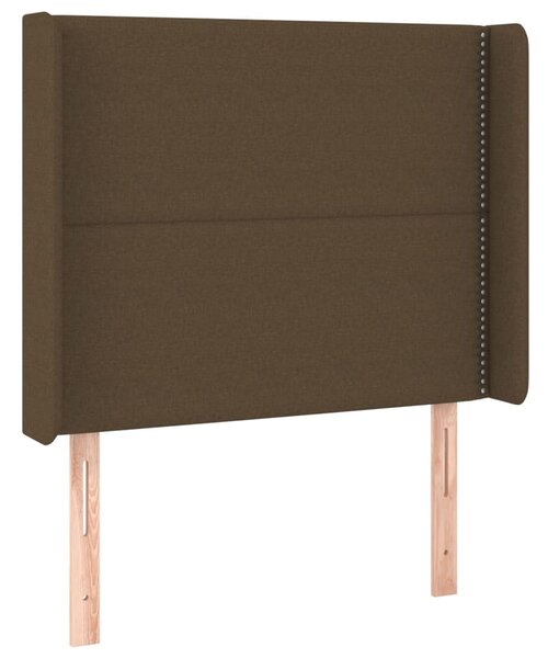 Testiera ad Orecchio Marrone Scuro 103x16x118/128 cm in Tessuto