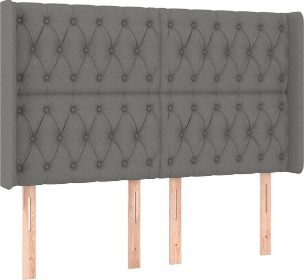 Testiera ad Orecchio GrigioScuro 163x16x118/128cm inTessuto
