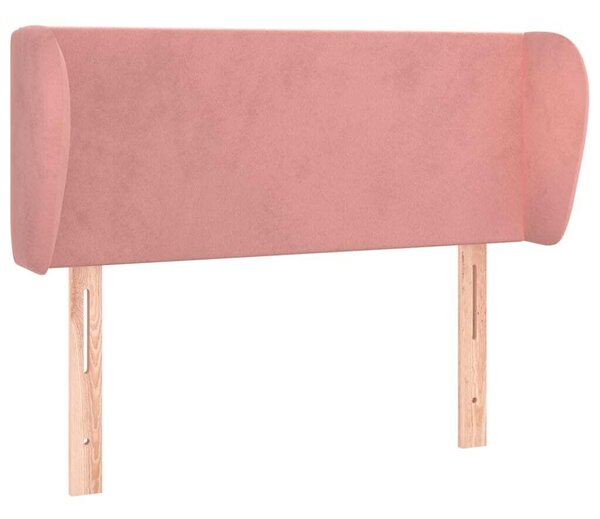Testiera ad Orecchio Rosa 83x23x78/88 cm in Velluto
