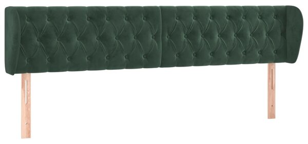 Testiera ad Orecchio Verde Scuro 183x23x78/88 cm in Velluto